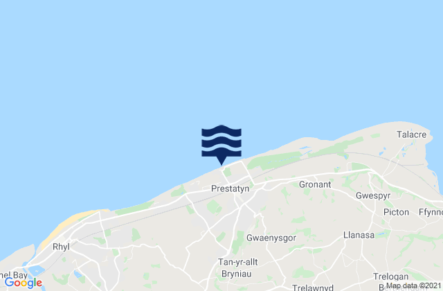 Mappa delle maree di Central Beach, United Kingdom