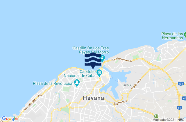 Mappa delle maree di Centro Habana, Cuba
