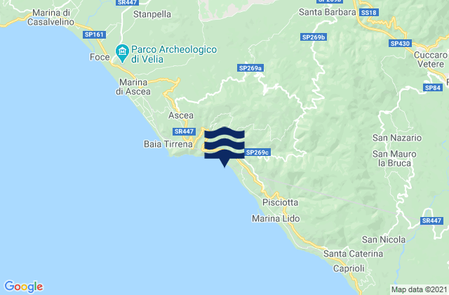 Mappa delle maree di Ceraso, Italy
