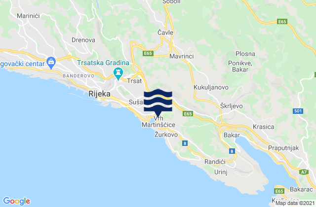 Mappa delle maree di Cernik, Croatia