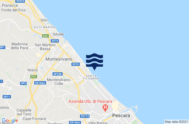 Mappa delle maree di Cerratina, Italy
