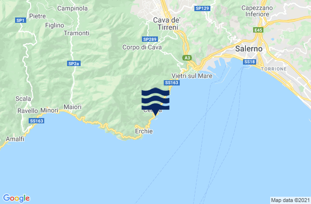 Mappa delle maree di Cetara, Italy
