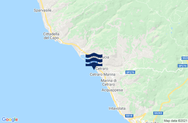 Mappa delle maree di Cetraro Marina, Italy