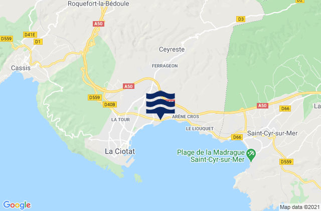 Mappa delle maree di Ceyreste, France