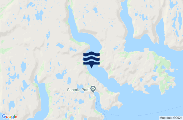 Mappa delle maree di Chaleur Bay, Canada