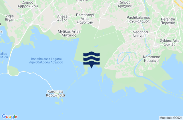 Mappa delle maree di Chalkiádes, Greece