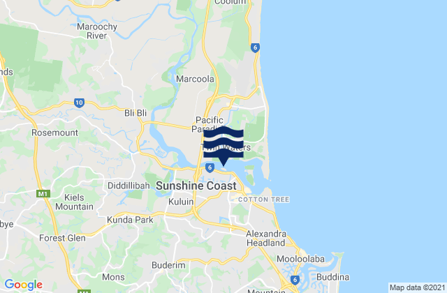 Mappa delle maree di Chambers Island, Australia