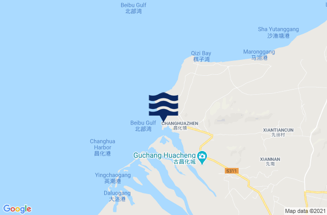 Mappa delle maree di Changhua, China