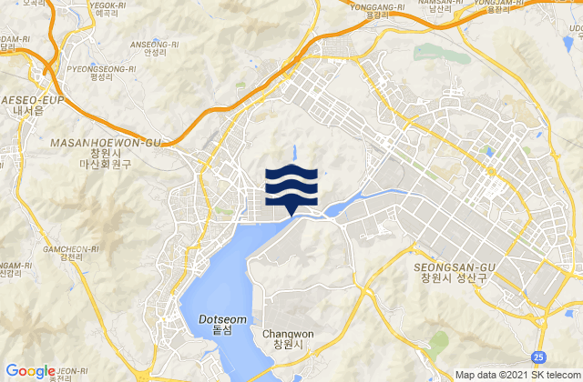 Mappa delle maree di Changwon-si, South Korea