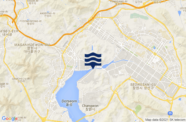 Mappa delle maree di Changwon, South Korea