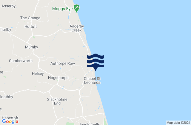 Mappa delle maree di Chapel St Leonards Beach, United Kingdom