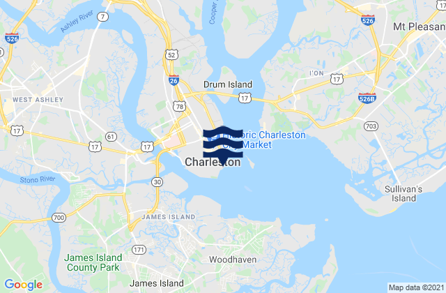 Mappa delle maree di Charleston, United States