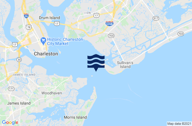 Mappa delle maree di Charleston Harbor (off Fort Sumter), United States
