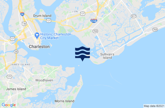 Mappa delle maree di Charleston Harbor Entrance, United States