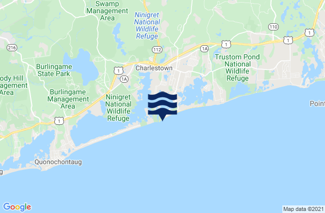 Mappa delle maree di Charlestown Breachway Beach, United States