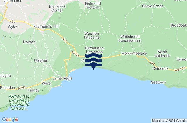 Mappa delle maree di Charmouth Beach, United Kingdom