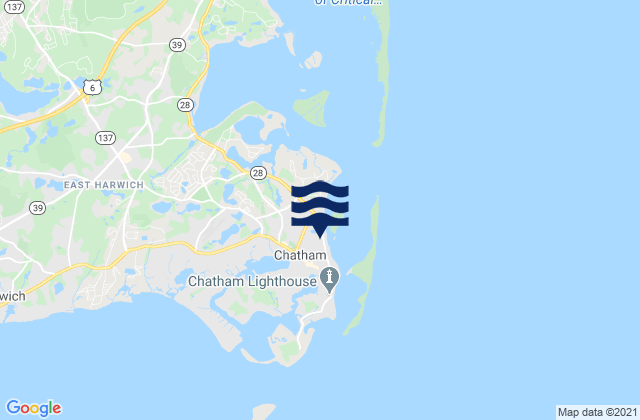 Mappa delle maree di Chatham, United States