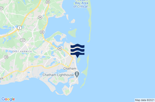 Mappa delle maree di Chatham Harbor Aunt Lydias Cove, United States
