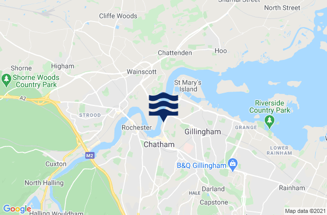 Mappa delle maree di Chatham, United Kingdom