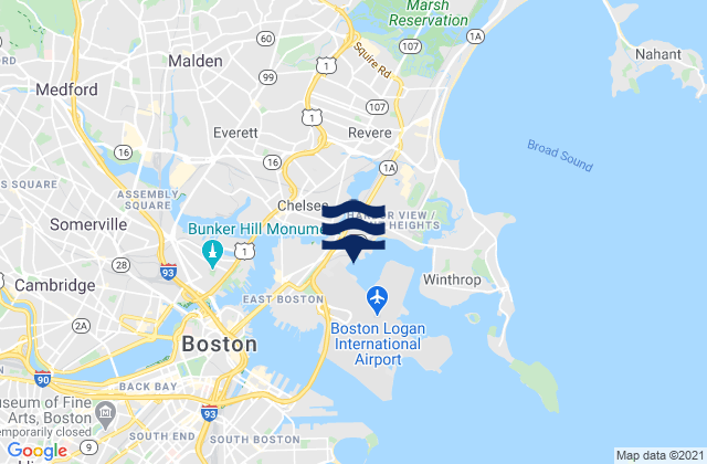 Mappa delle maree di Chelsea St. Bridge, United States