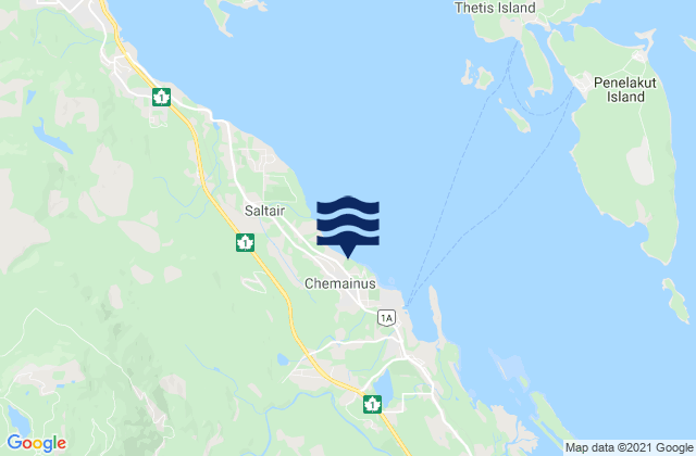 Mappa delle maree di Chemanius, Canada