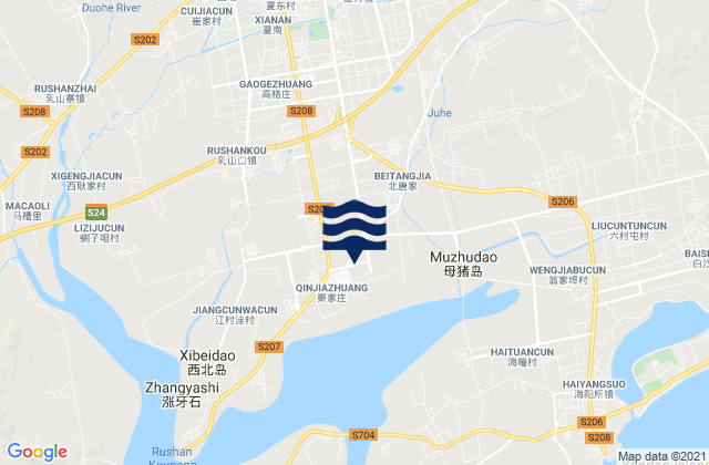Mappa delle maree di Chengqu, China