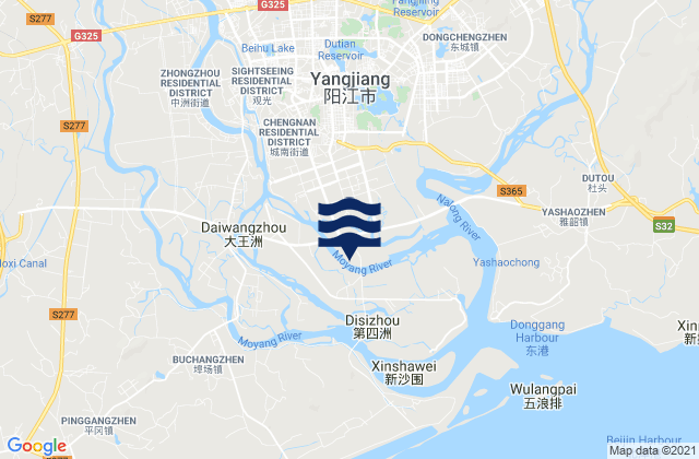 Mappa delle maree di Chengxi, China