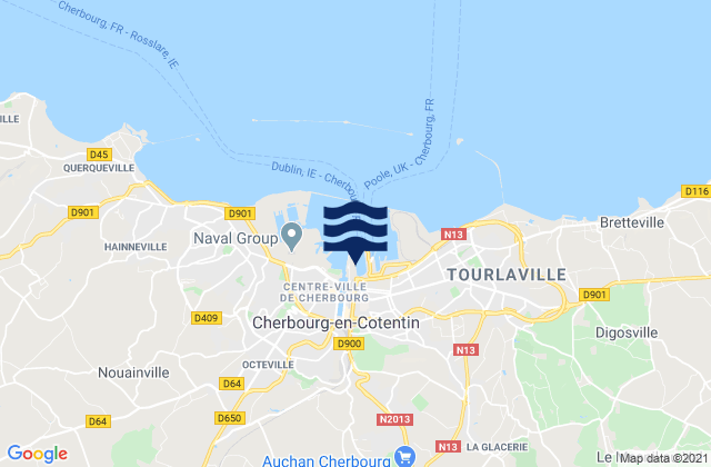 Mappa delle maree di Cherbourg-Octeville, France