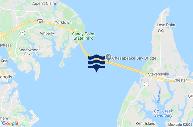 Mappa delle maree di Chesapeake Bay Bridge 0.6 n.mi S of., United States