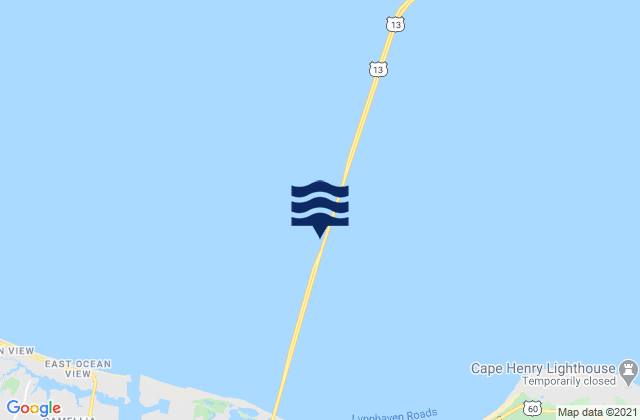 Mappa delle maree di Chesapeake Bay Bridge Tunnel, United States