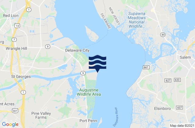 Mappa delle maree di Chesapeake and Delaware Canal Entrance, United States