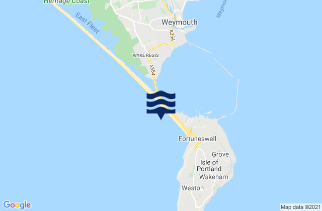 Mappa delle maree di Chesil Cove, United Kingdom