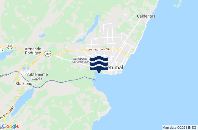 Mappa delle maree di Chetumal, Mexico