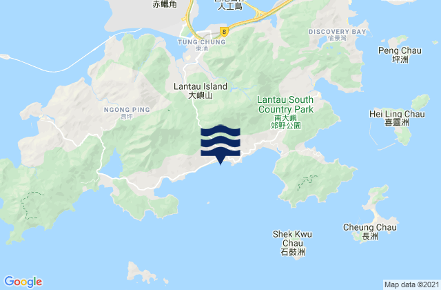 Mappa delle maree di Cheung Sha, Hong Kong