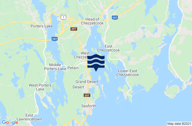 Mappa delle maree di Chezzetcook Inlet, Canada