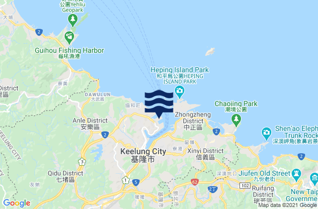 Mappa delle maree di Chi-Lung, Taiwan