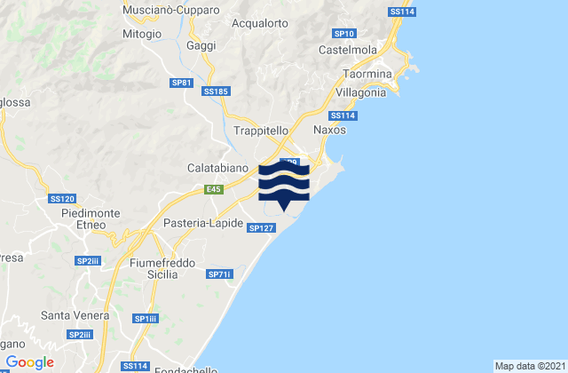 Mappa delle maree di Chianchitta-Pallio, Italy