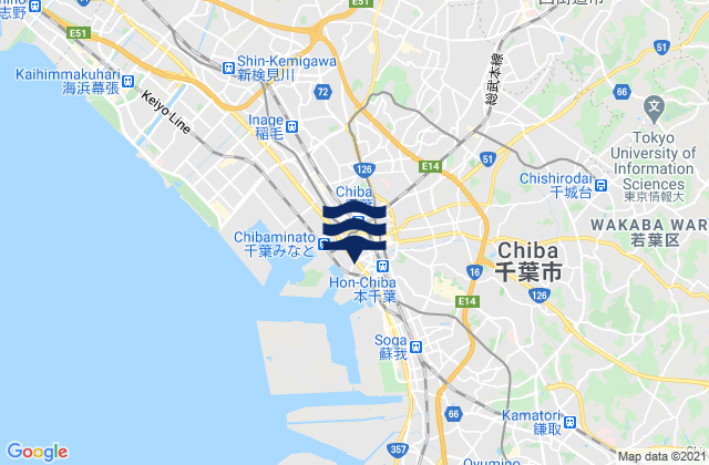Mappa delle maree di Chiba-ken, Japan