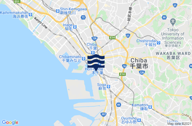 Mappa delle maree di Chiba-shi, Japan