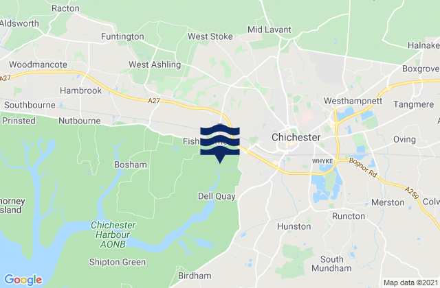 Mappa delle maree di Chichester, United Kingdom