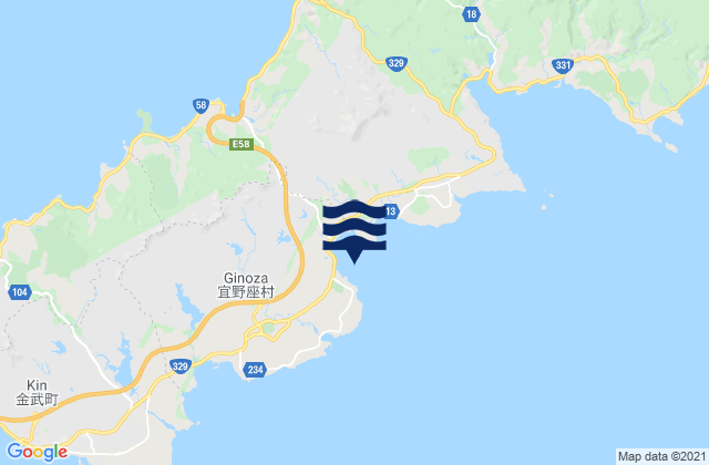 Mappa delle maree di Chichimi-saki, Japan