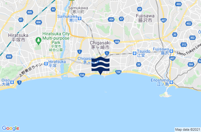 Mappa delle maree di Chigasaki Shi, Japan