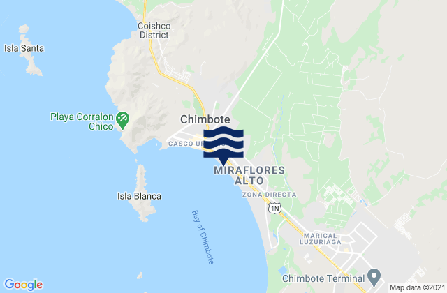 Mappa delle maree di Chimbote, Peru