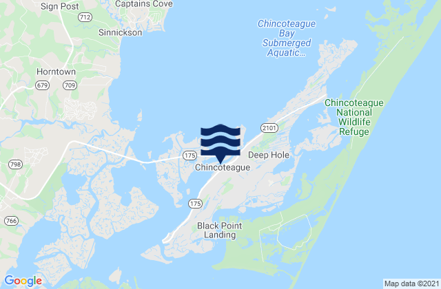 Mappa delle maree di Chincoteague, United States