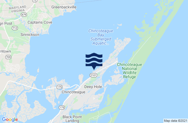 Mappa delle maree di Chincoteague Island (Blake Cove), United States