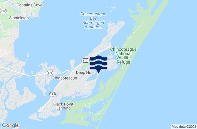 Mappa delle maree di Chincoteague Island Oyster Bay, United States