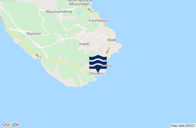 Mappa delle maree di Chindini, Comoros