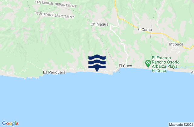 Mappa delle maree di Chirilagua, El Salvador