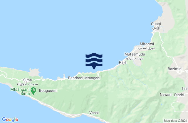 Mappa delle maree di Chironkamba, Comoros