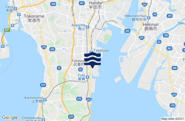Mappa delle maree di Chita-gun, Japan
